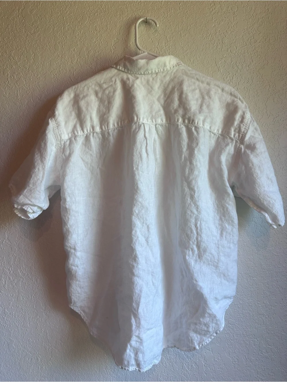 J.Crew women’s White Short-Sleeve Baird mcnutt 100% linen Button-Up Shirt
